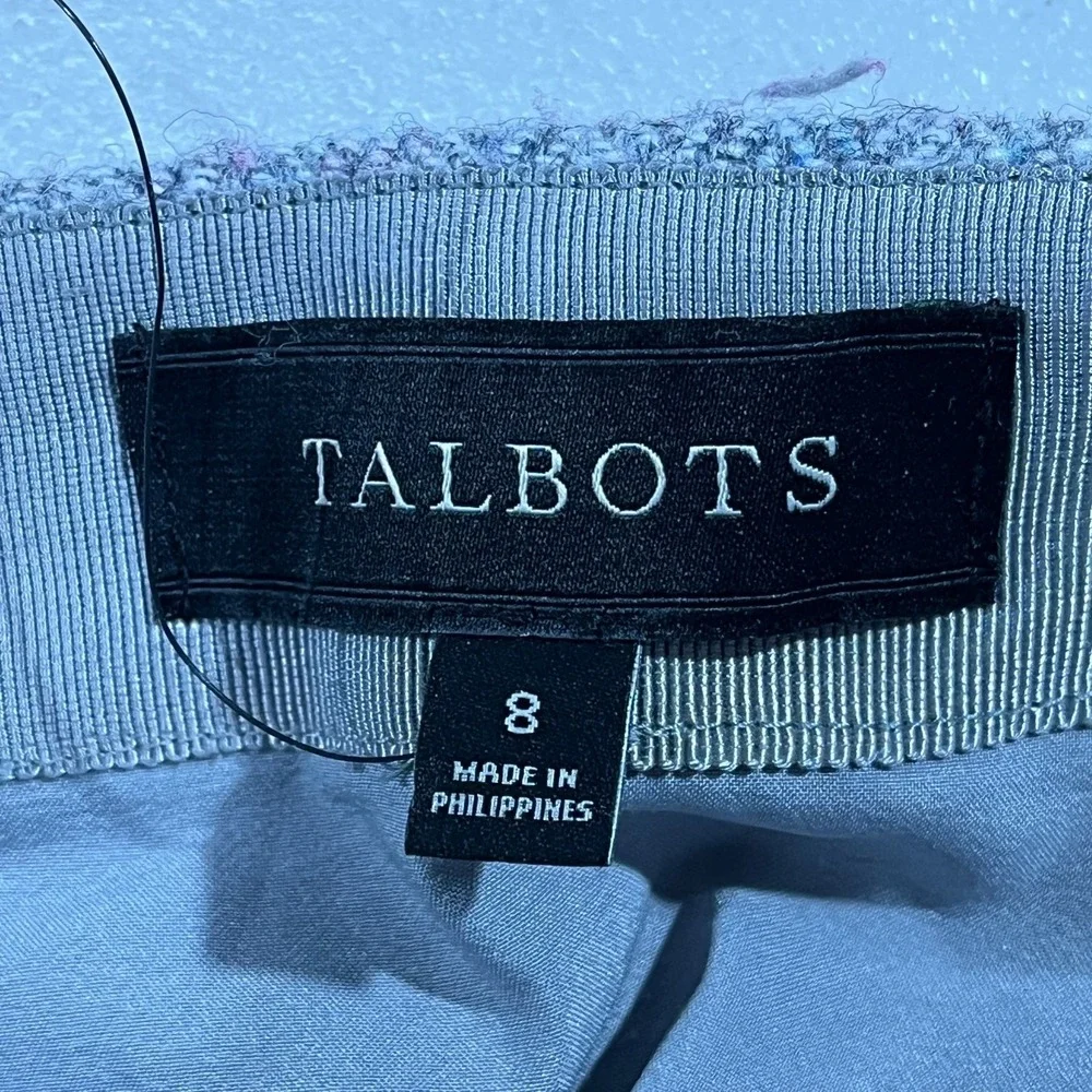TALBOTS‎ Skirt Women's 8 Herringbone Wool Button Scallop Old Money Career Lined
